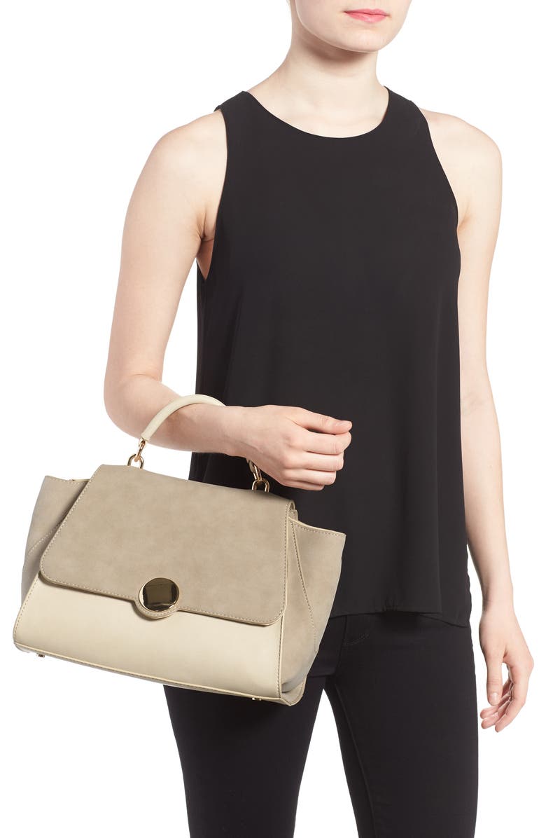 Sole Society Kenyon Faux Leather Satchel, Alternate, color,