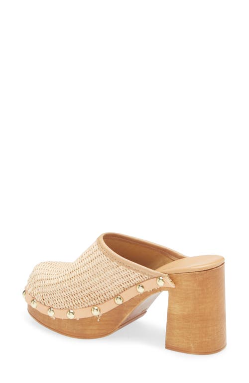 Chocolat Blu Melody Block Heel Clog In Natural Raffia
