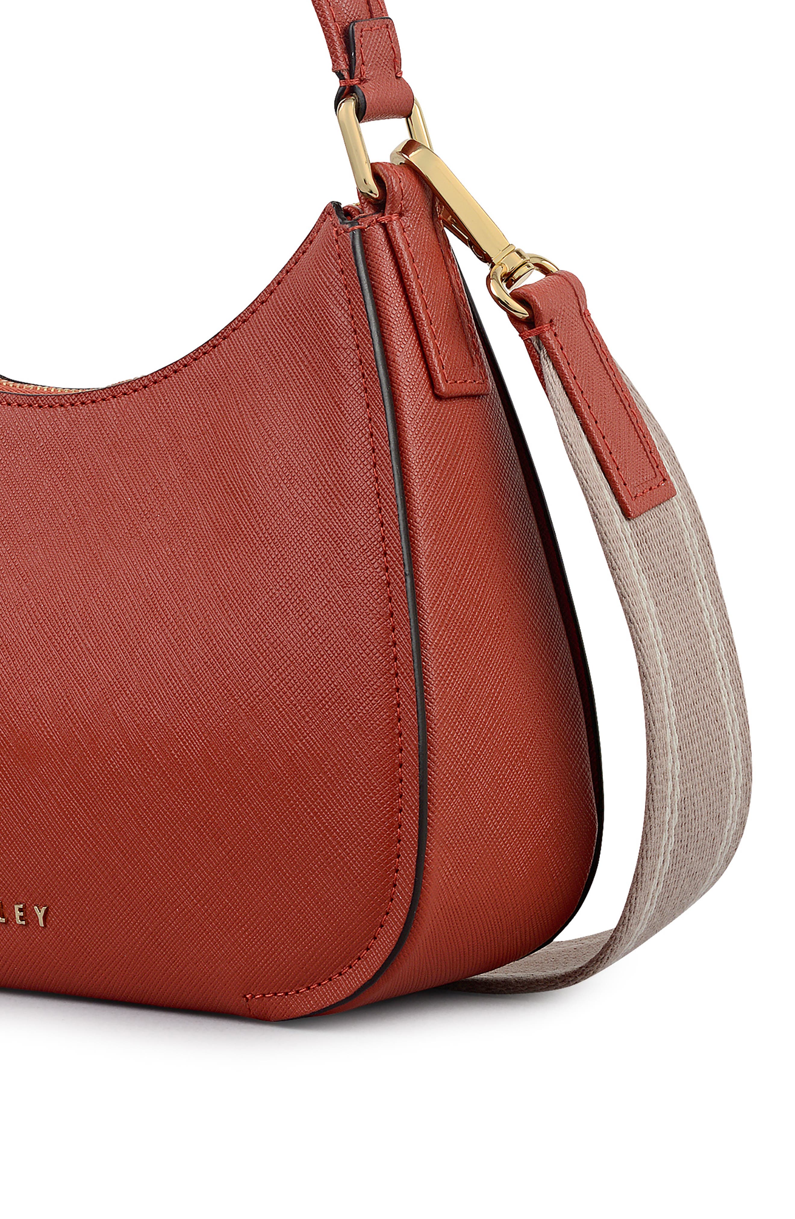 Radley Medium Crosby Leather Shoulder Bag, Alternate, color, Flame