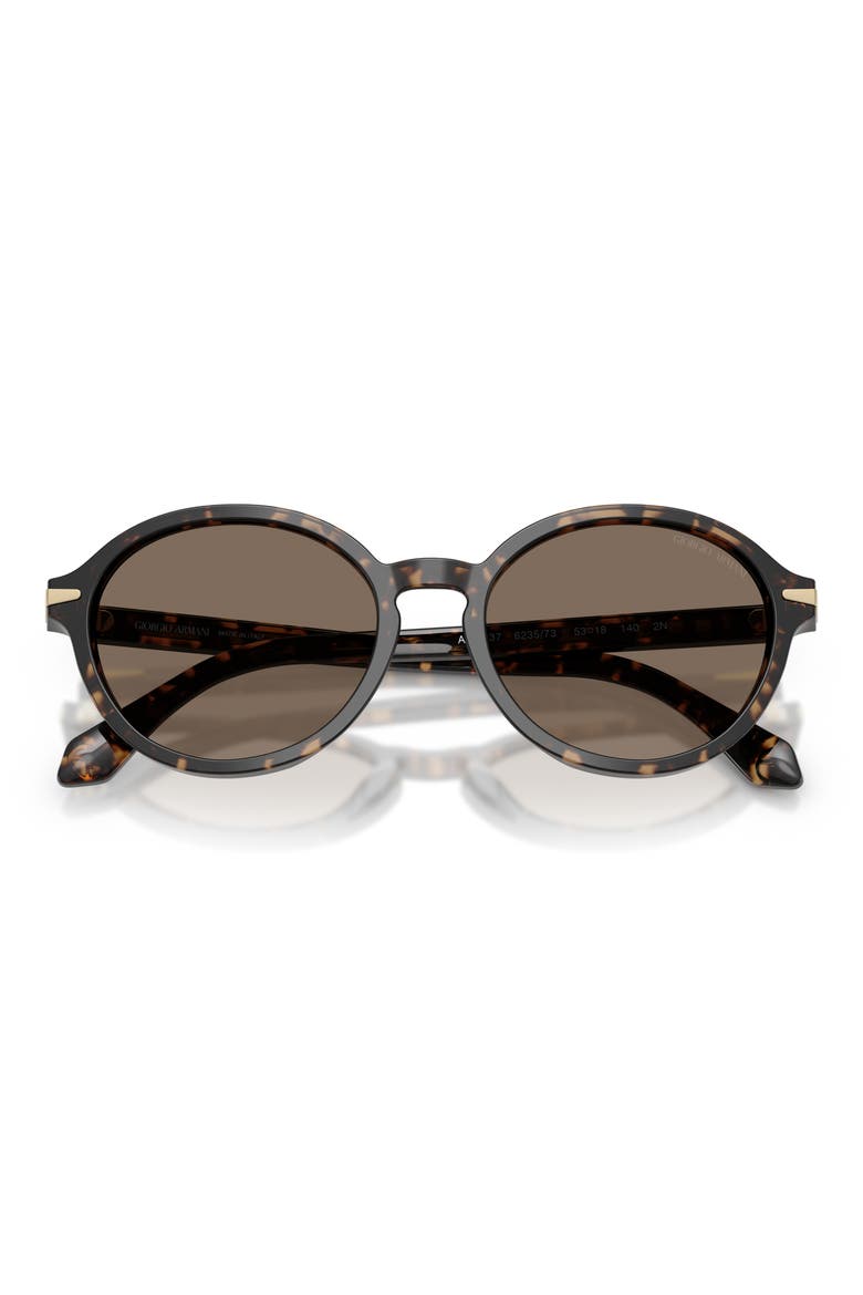 53mm Oval Sunglasses, Alternate, color, BROWN