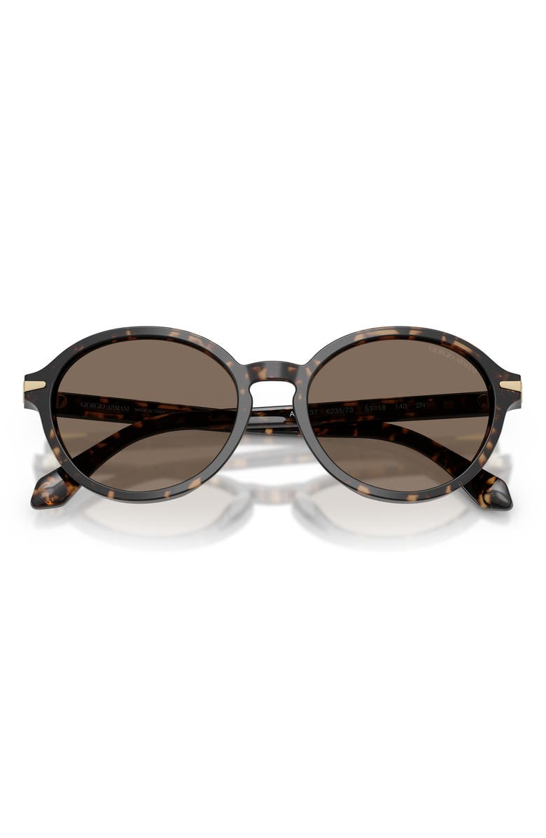 Giorgio Armani 53mm Oval Sunglasses, Alternate, color, Brown