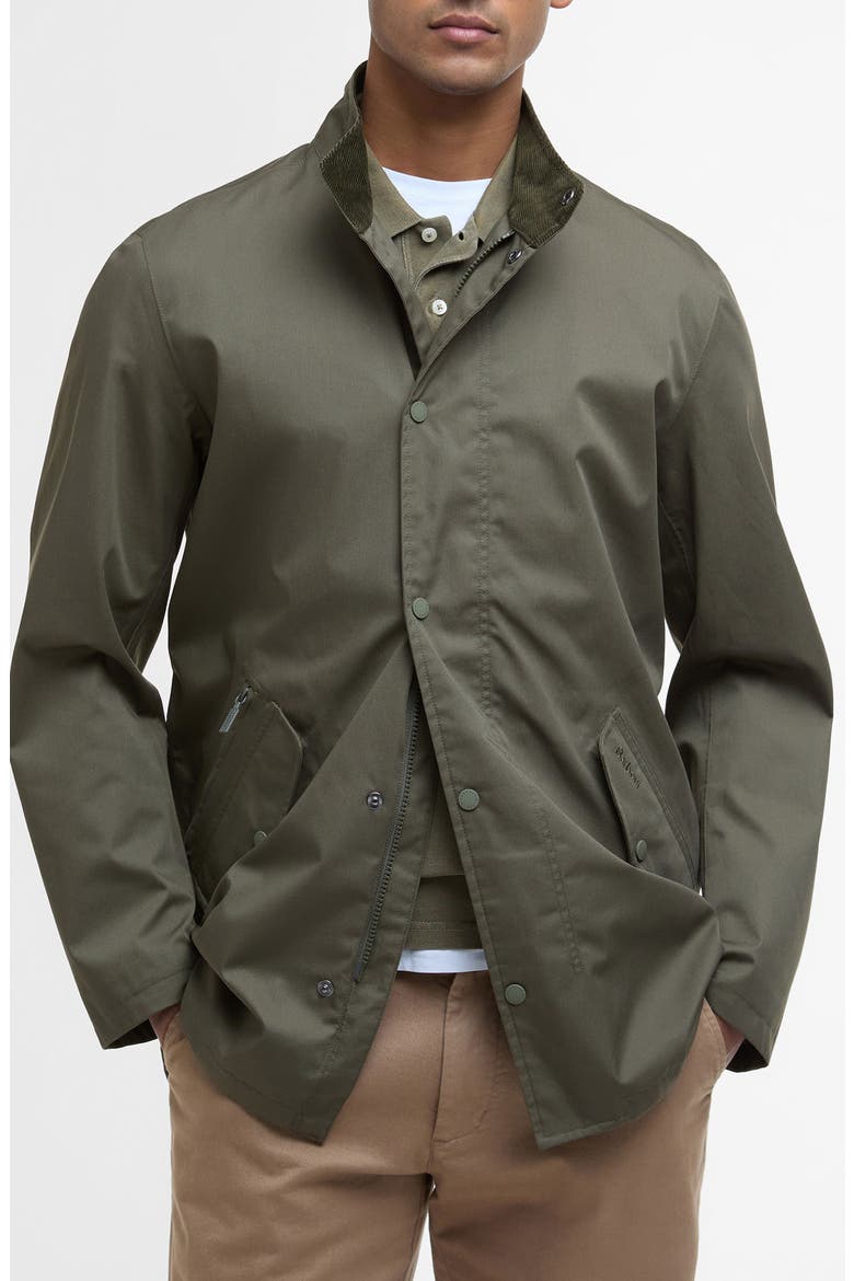 Chelsea Waterproof Twill Jacket, Main, color, UNIFORM GREEN/BLEACH