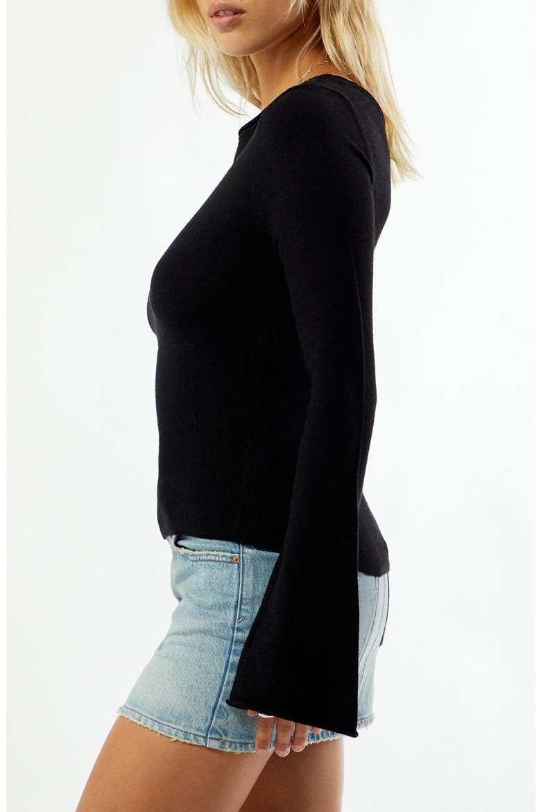 Noa Wide Neck Bell Sleeve Knit Top, Alternate, color, BLACK