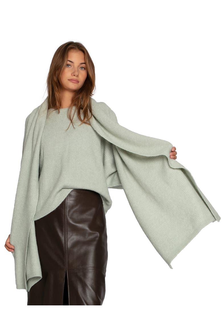 Wrap Me Up Scarf Sweater, Alternate, color, Light/Pastel Green