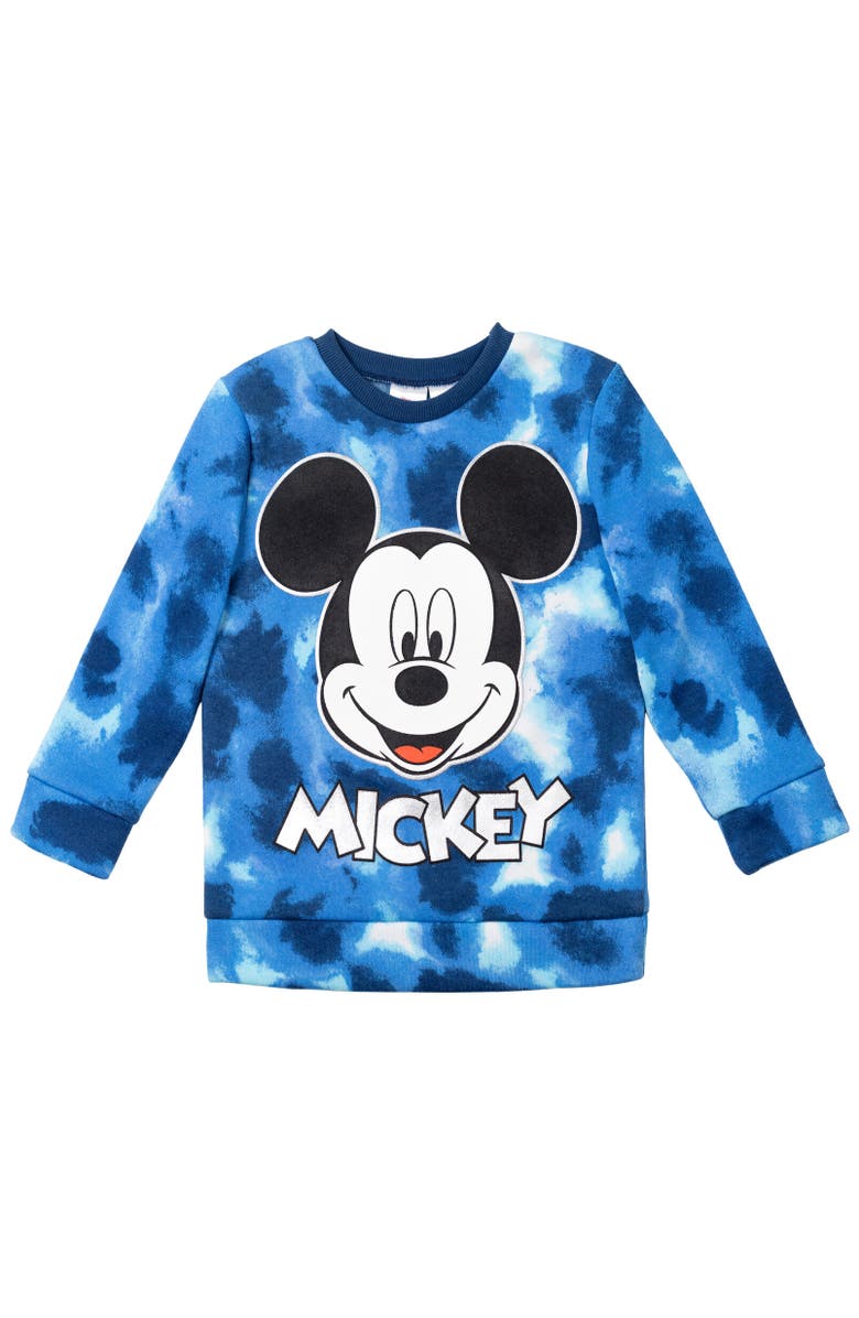 Disney Mickey Mouse & Friends Fleece Sweatshirt & Pants Set, Alternate, color, Mickey Mouse Blue