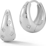 SPHERA MILANO Graduated Star Huggie Hoop Earrings