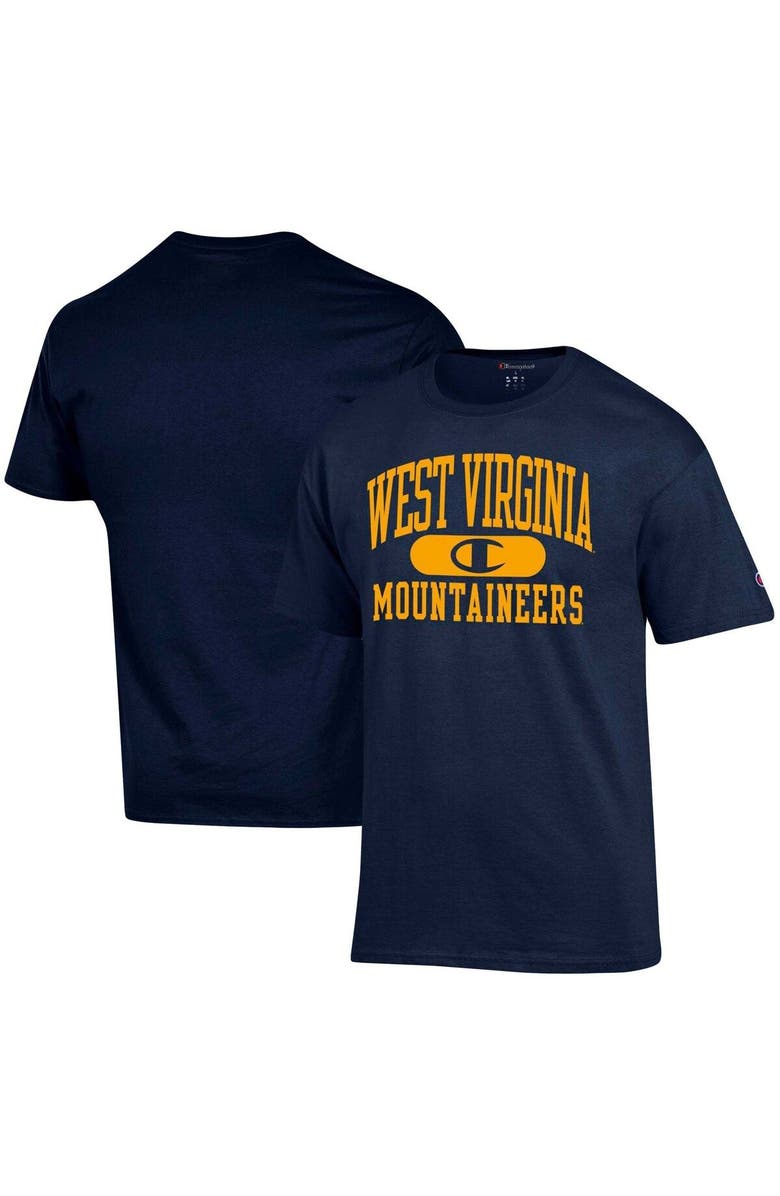Champion Men's Champion Navy West Virginia Mountaineers Arch Pill T-Shirt, Main, color,