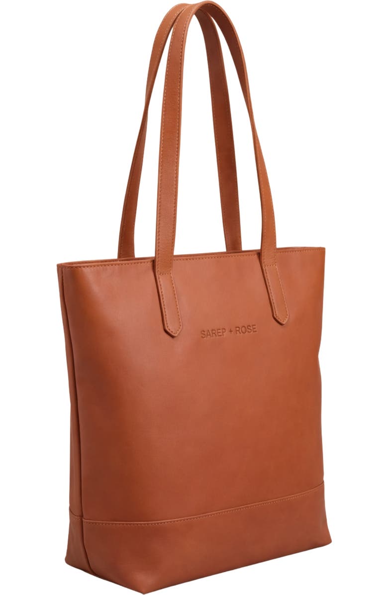 Sarep + Rose Slender Kenya Leather Tote Bag, Alternate, color, Solid Cinnamon