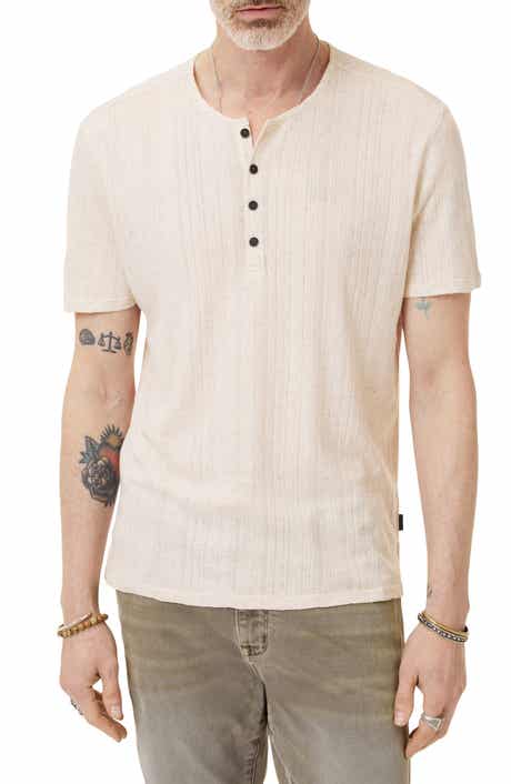 John Varvatos Ciel Variegated Rib Henley