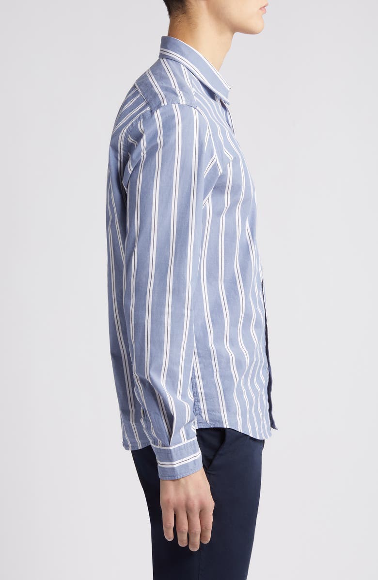 BOSS Liam Kent Regular Fit Check Stretch Cotton Button-Up Shirt, Alternate, color, Open Blue