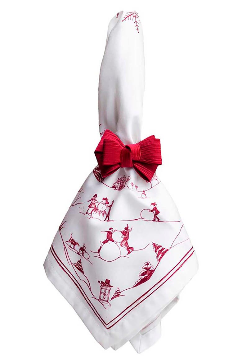 Set of 4 Country Estate Winter Frolic Napkins, Alternate, color, RUBY