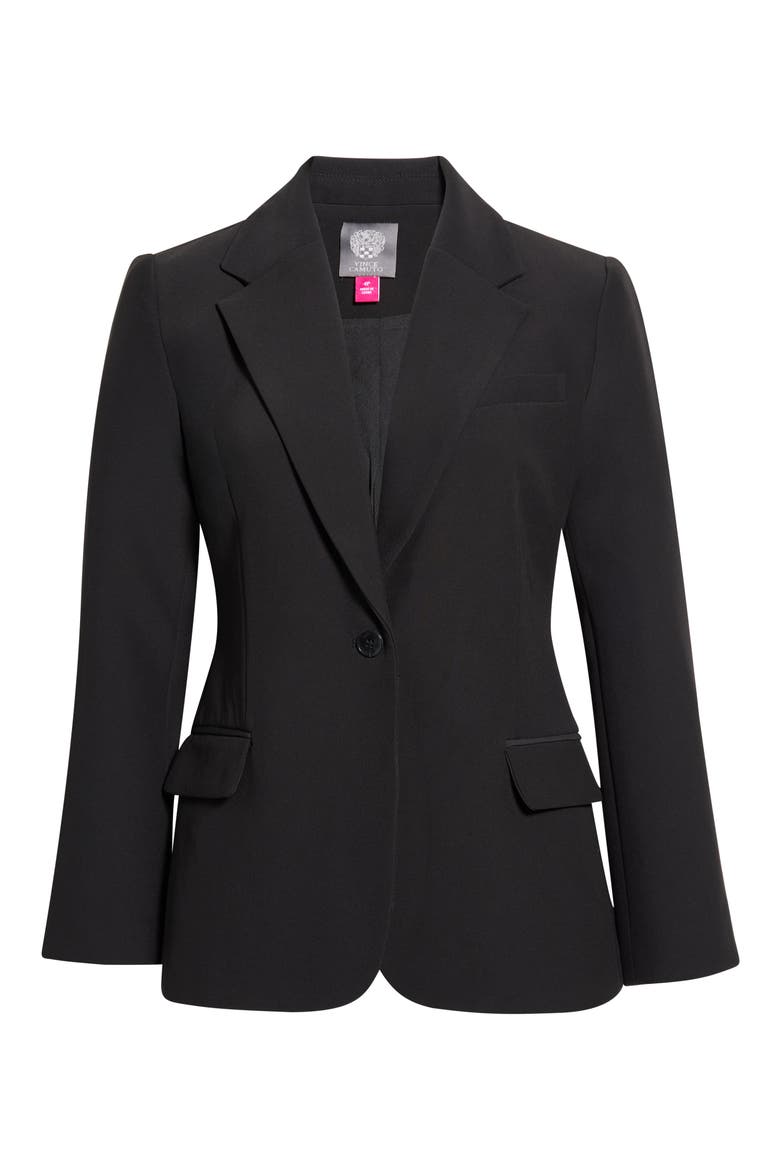 One Button Blazer, Main, color, RICH BLACK