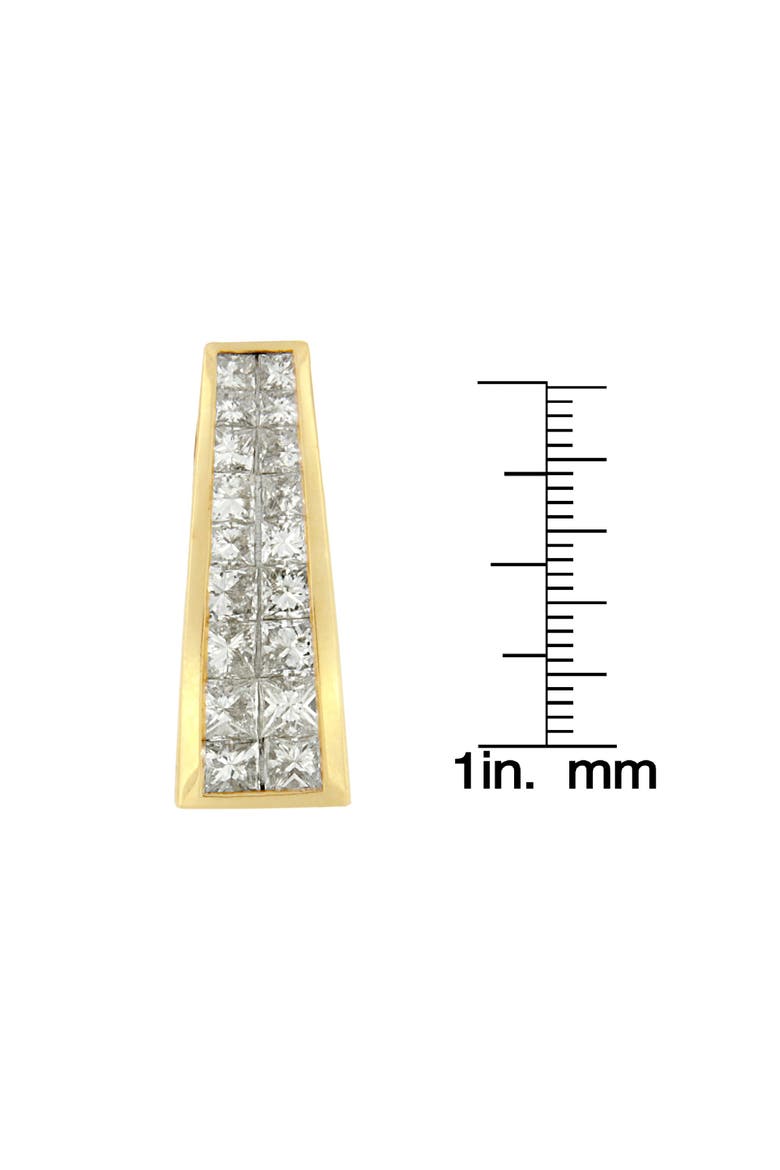 14K Yellow Gold 1 1/2 cttw Princess Cut Diamond Greek Column Pendant Necklace, Alternate, color, Yellow