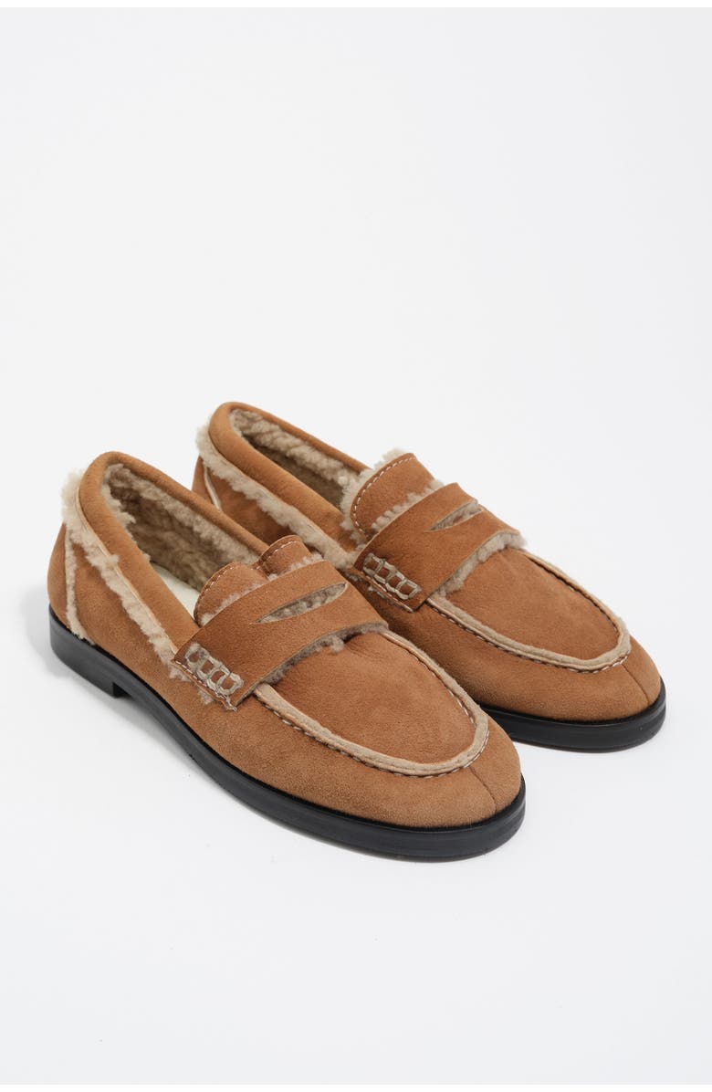 Bimba y Lola Split Leather Loafer, Alternate, color, Tan