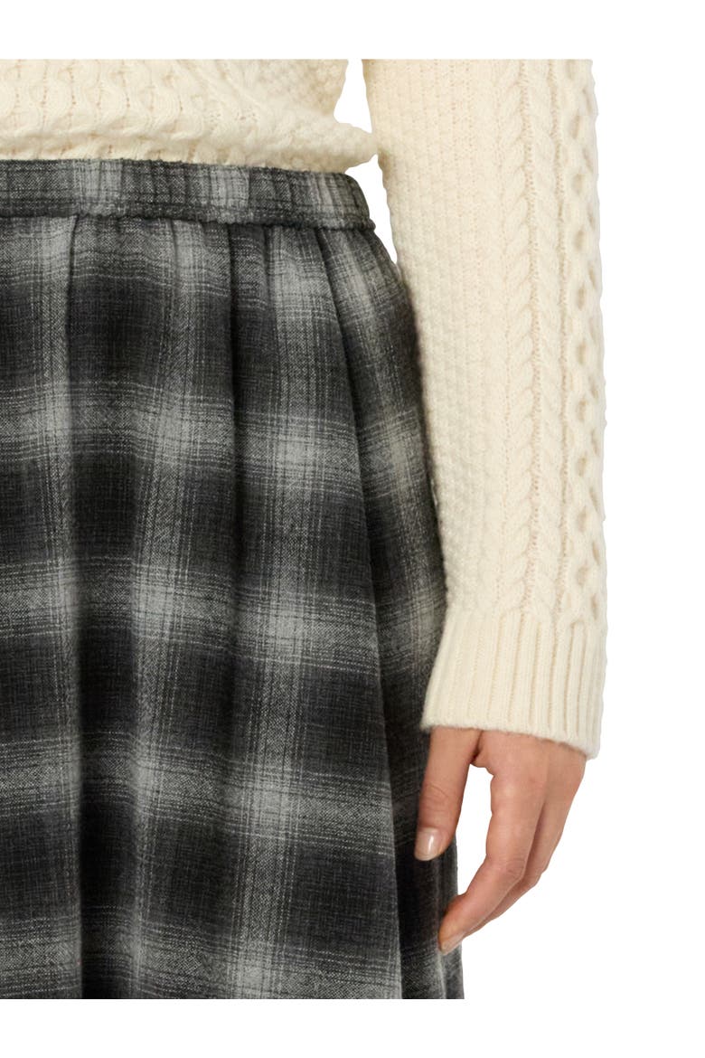 Basma Checked Midi Skirt, Alternate, color, Medium Gray