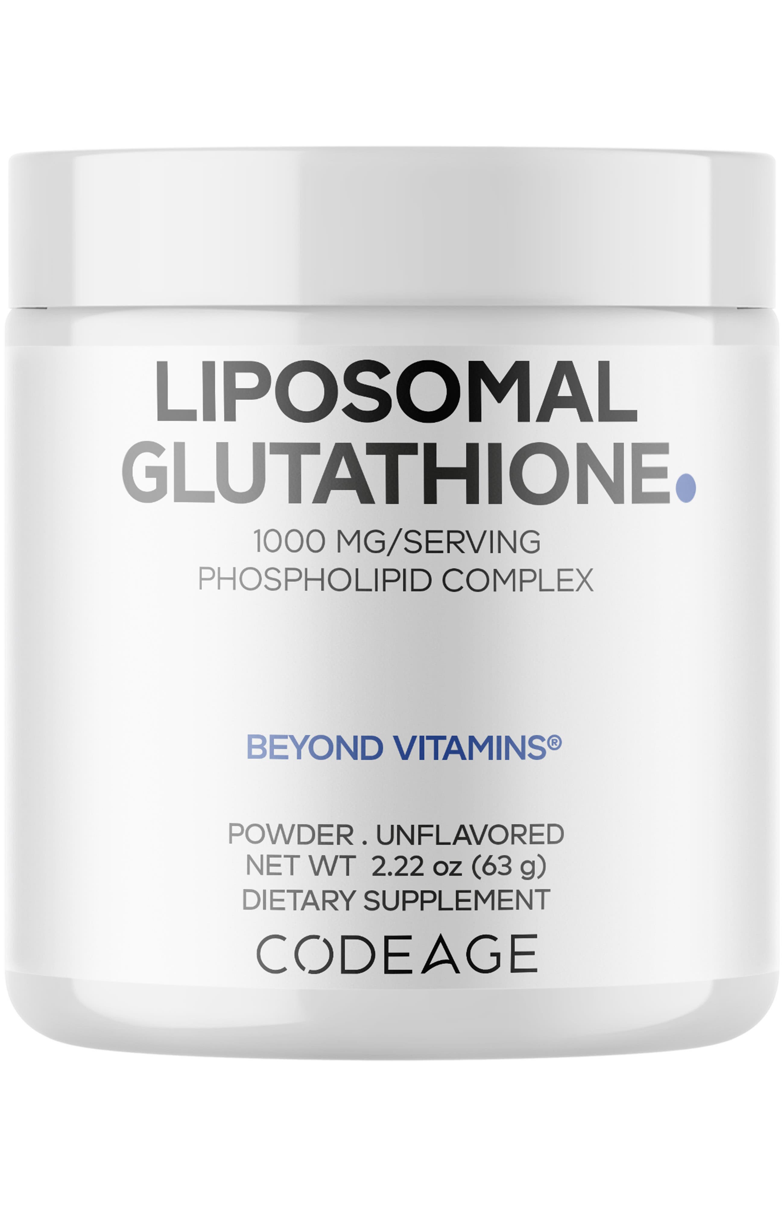 Codeage Liposomal Glutathione Powder 1000mg Supplement in White 