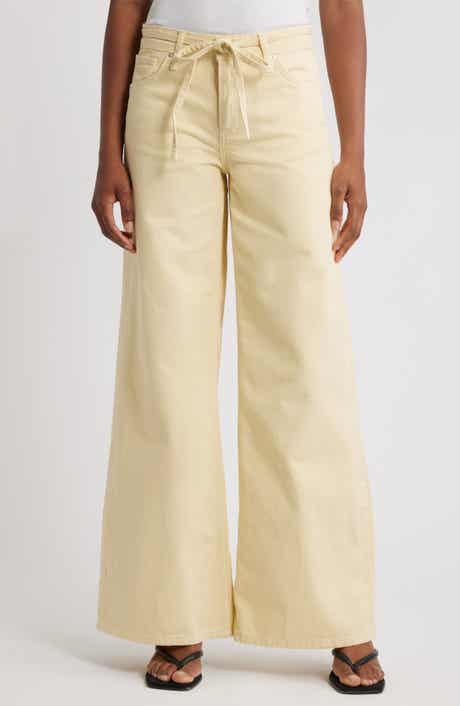 MANGO Olivia Tie Belt High Waist Wide Leg Jeans