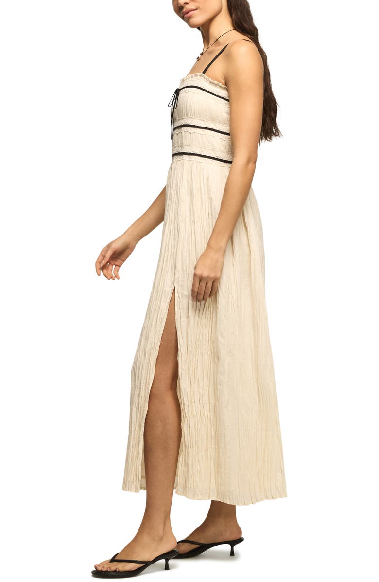 Lucky Brand Contrast Piped Maxi Dress, Alternate, color, Cream