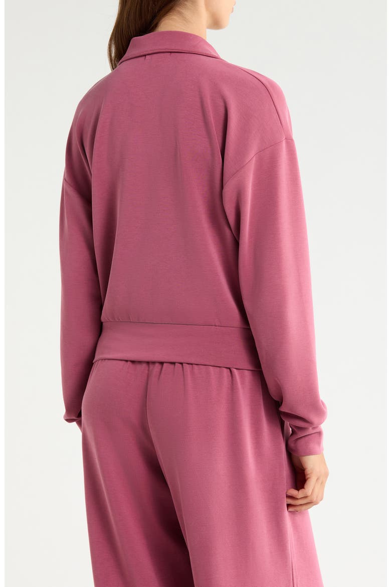 Sandwash Half Zip Pullover, Alternate, color, MUTED MAUVE