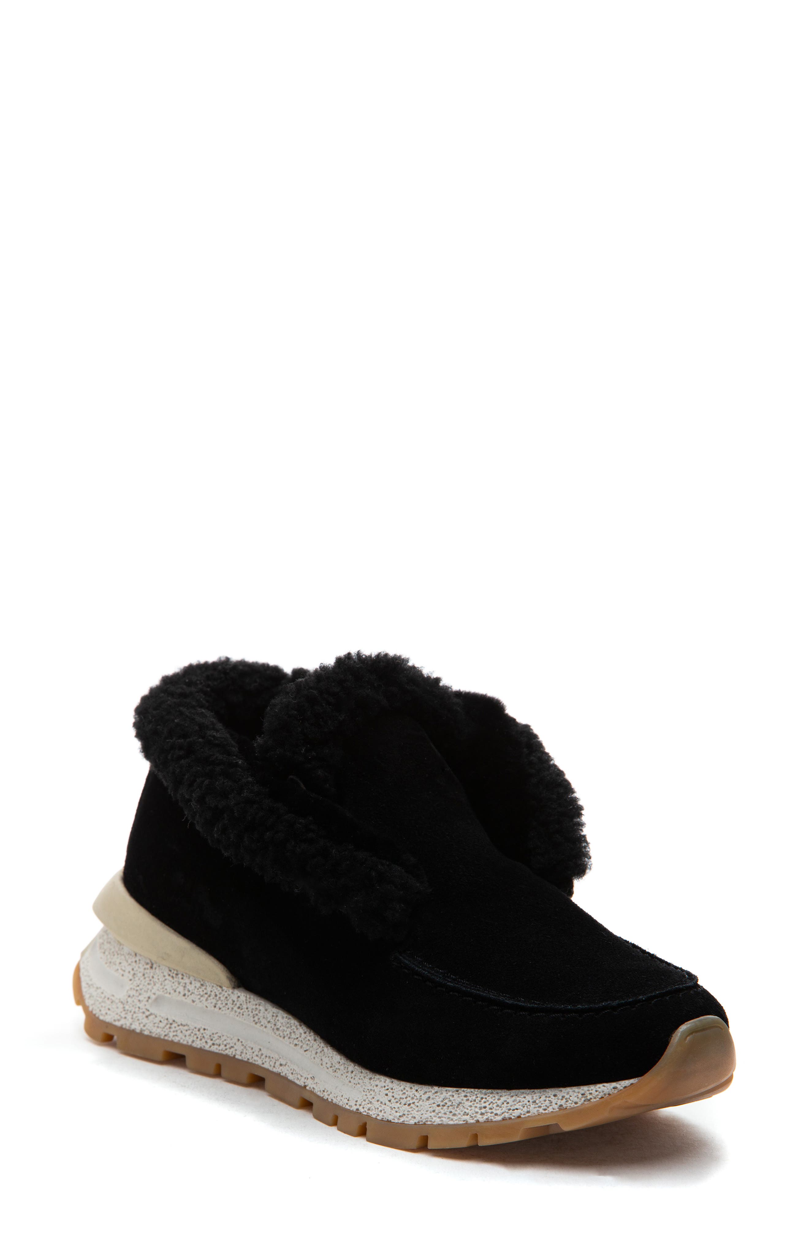 275 Central Quinn Genuine Shearling Lined Sneaker Boot, Main, color, Black