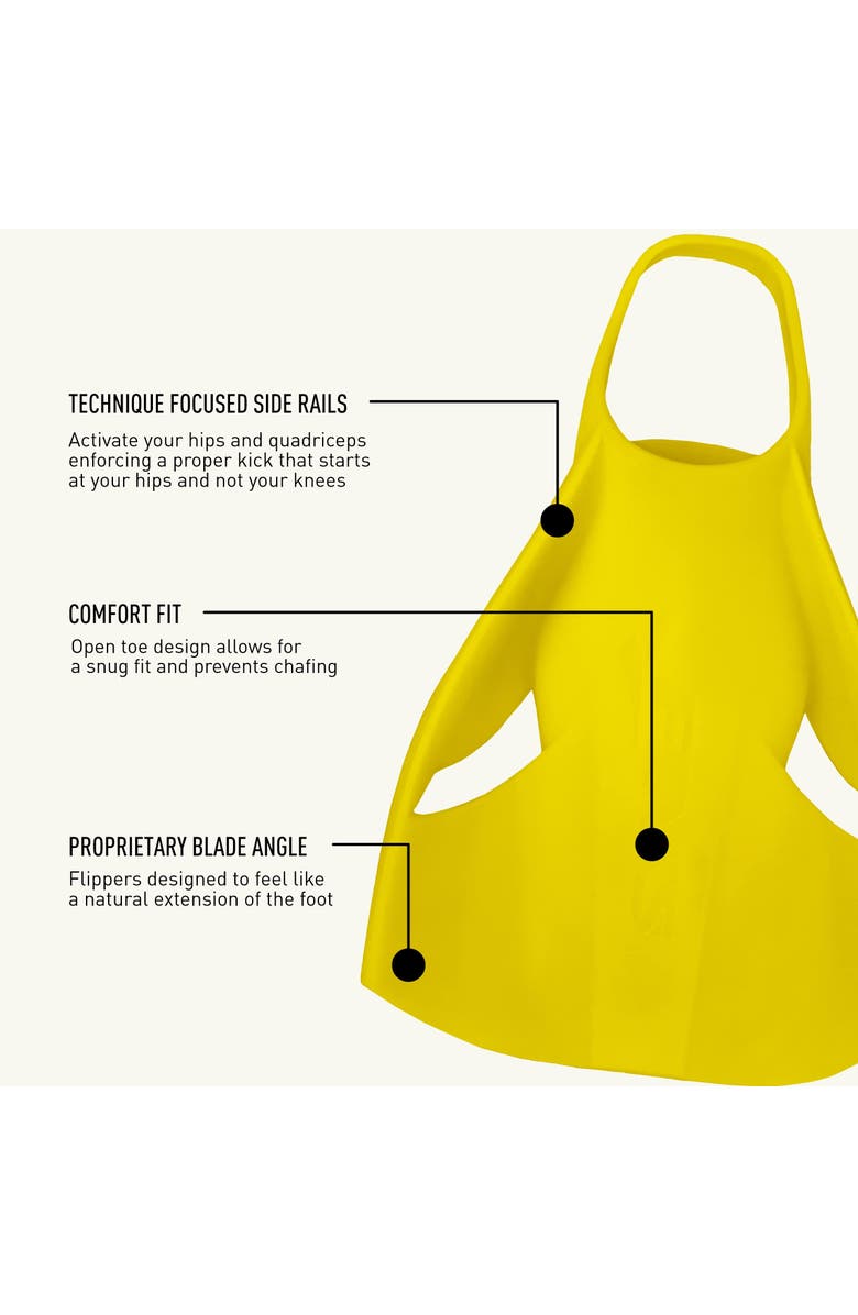 FINIS Edge Swim Fins Silicone Training Fins Build Leg Strength Endurance, Alternate, color, Yellow