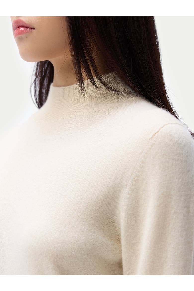 Cashmere Mock Neck Sweater, Alternate, color, off white