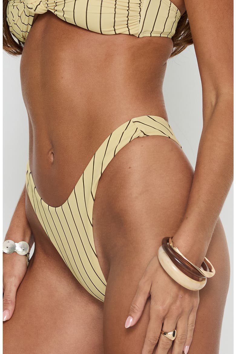 Navaeh Stripe High Side Bikini Bottoms, Alternate, color, YELLOW STRIPE