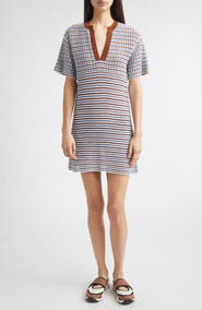 Marni Stripe Cotton Crochet Minidress