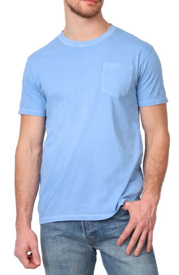 Tailorbyrd Pigment Dyed Pocket T-shirt In Blue Byrd