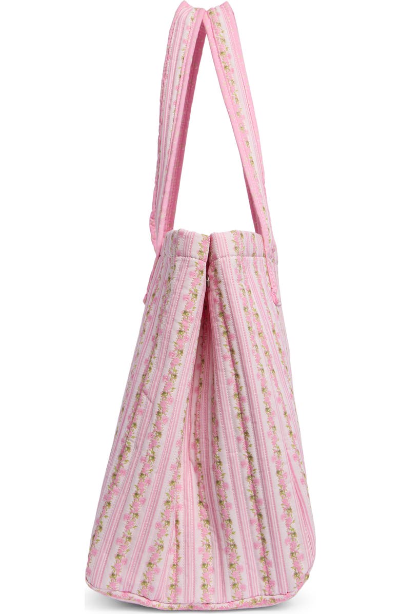 Madden Girl Floral Quilted Tote Bag with Pouch, Alternate, color, Pink Floral