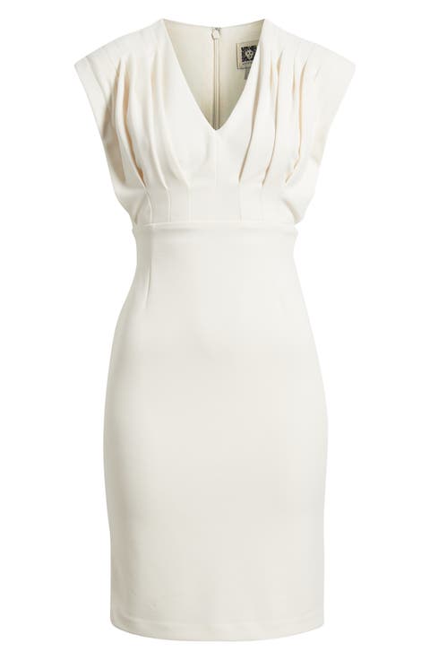 Pleated Bodice Sheath Dress