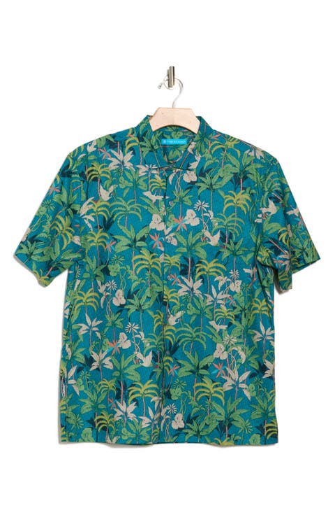 Fortunate Fronds Short Sleeve Button-Up Shirt