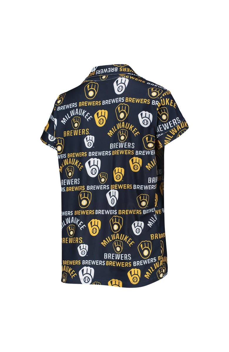 CONCEPTS SPORT Women's Concepts Sport Navy Milwaukee Brewers Flagship Allover Print Top & Shorts Sleep Set, Alternate, color, 