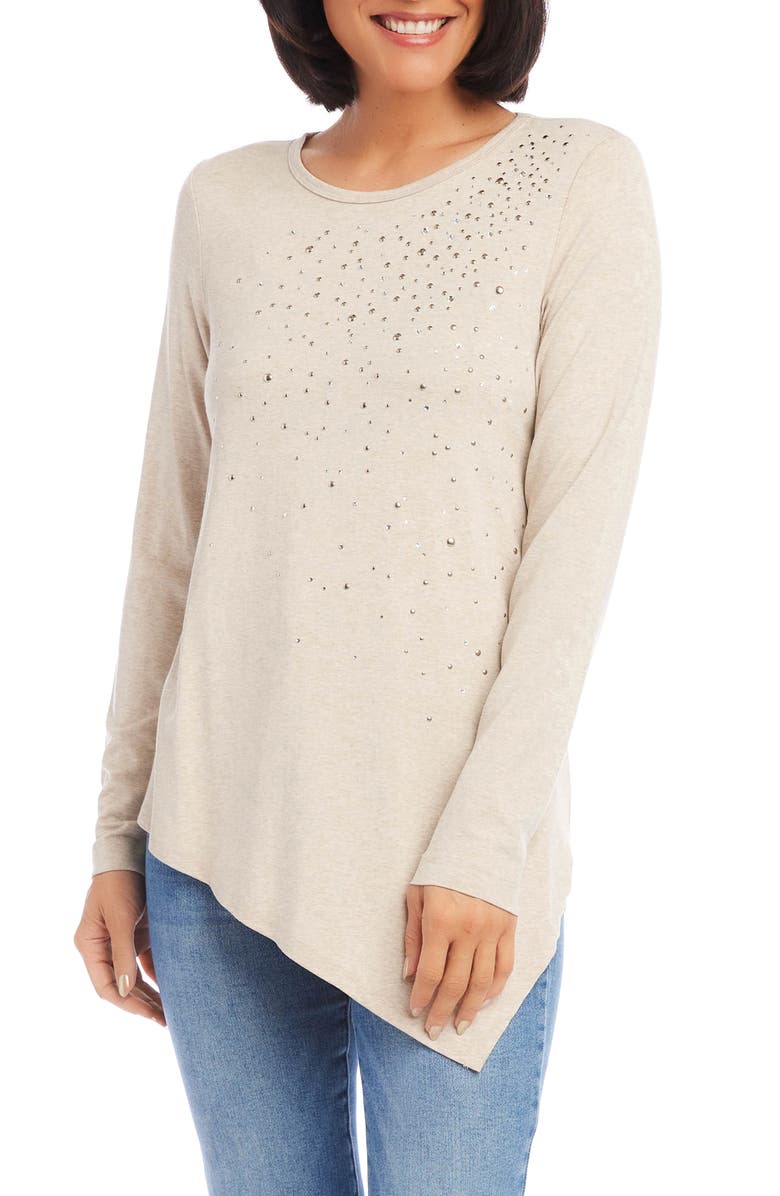Karen Kane Embellished Asymmetric Top, Alternate, color,