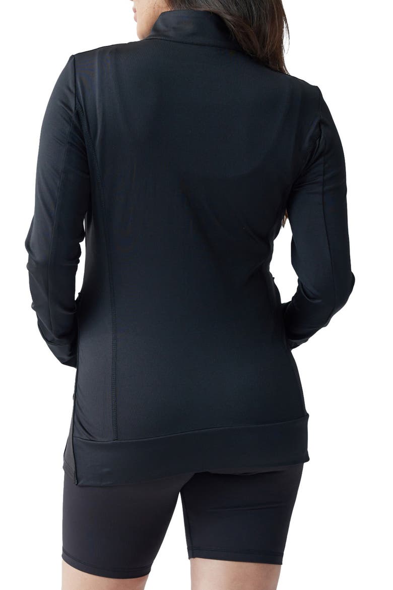 Active Side Zip Maternity Jacket, Alternate, color, BLACK