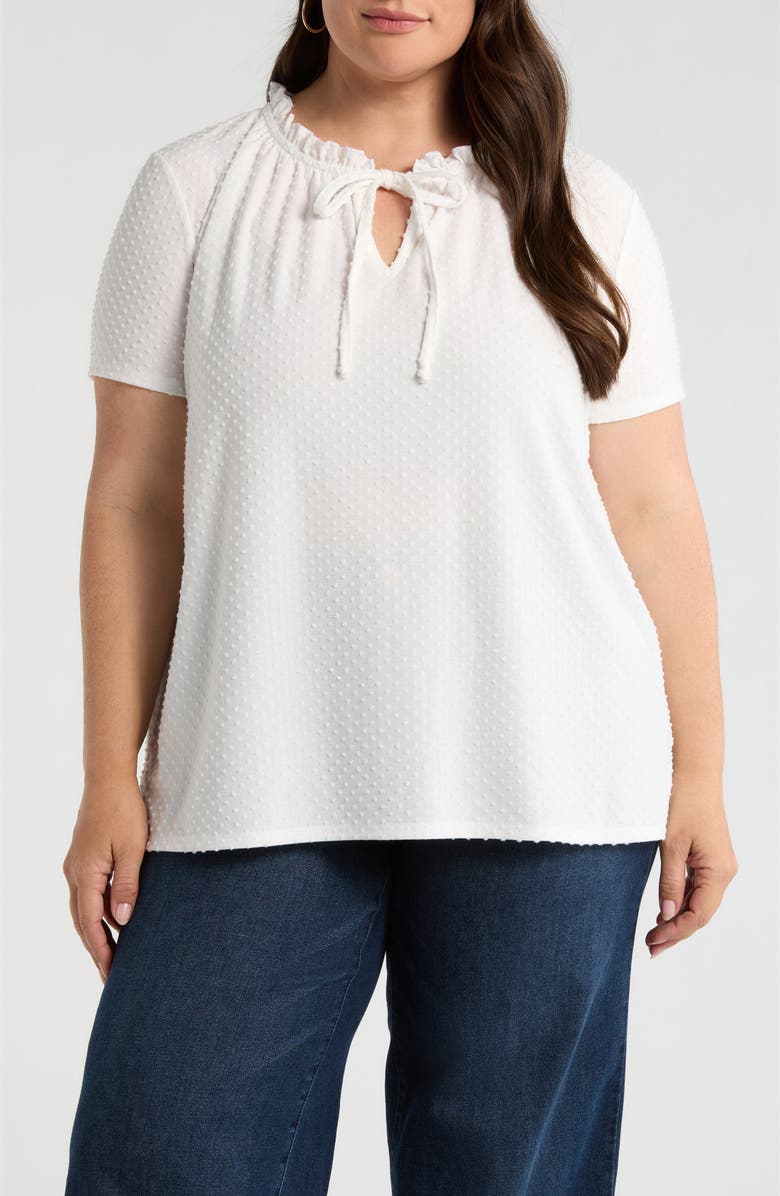 Loveappella Swiss Dot Top, Main, color, Ivory