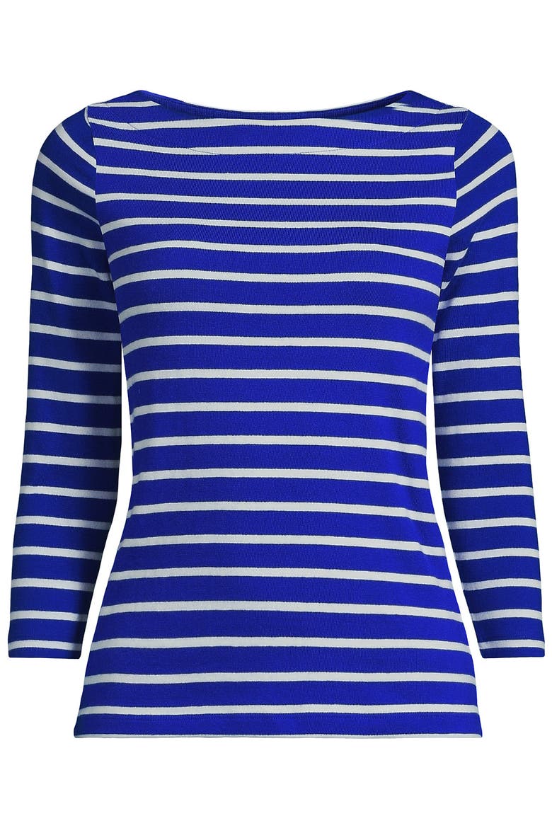 Mariner Jersey Boatneck Top, Alternate, color, Vibrant Lapis Breton Stripe