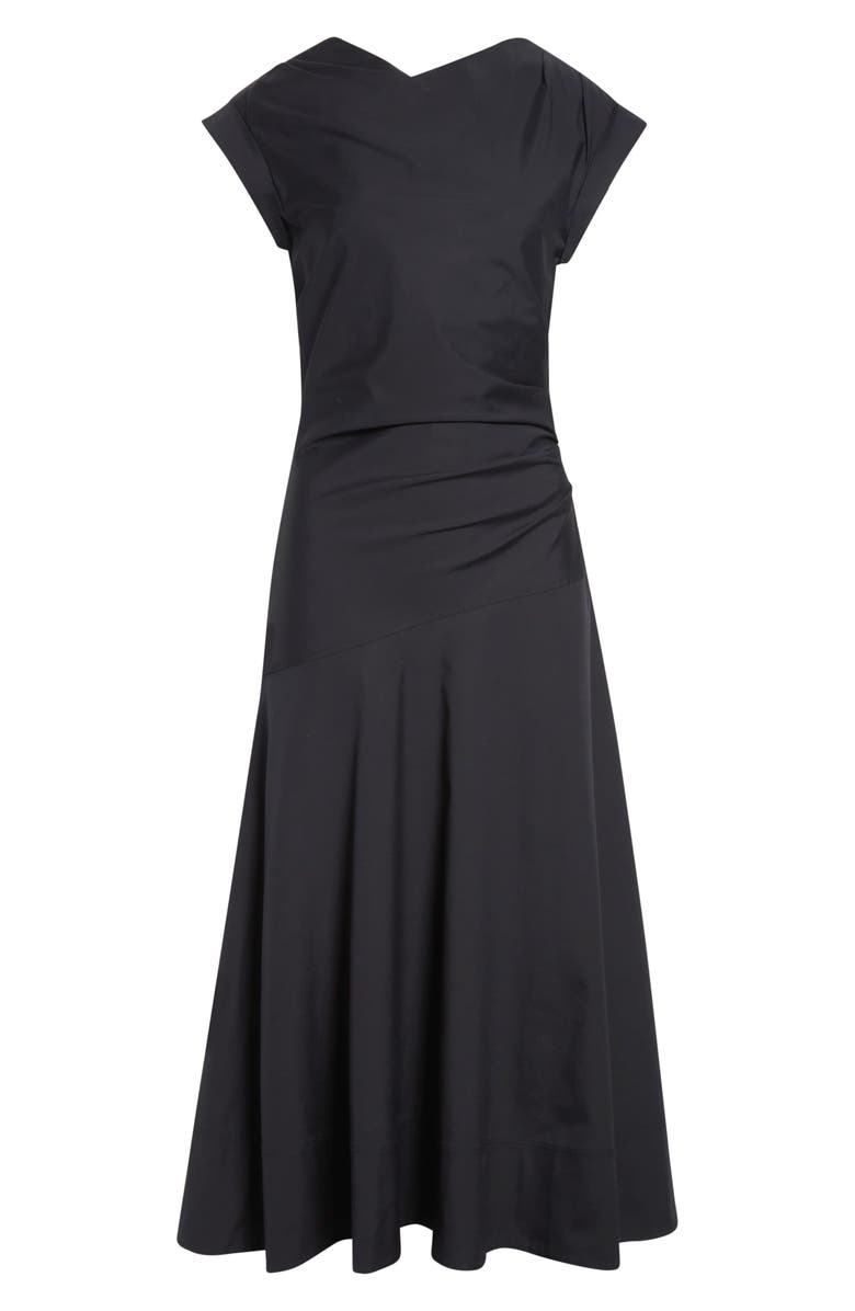 Veronica Beard Lisette Stretch Cotton Midi Dress, Alternate, color, Black