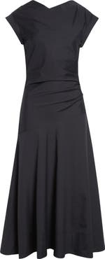 Veronica Beard Lisette Stretch Cotton Midi Dress