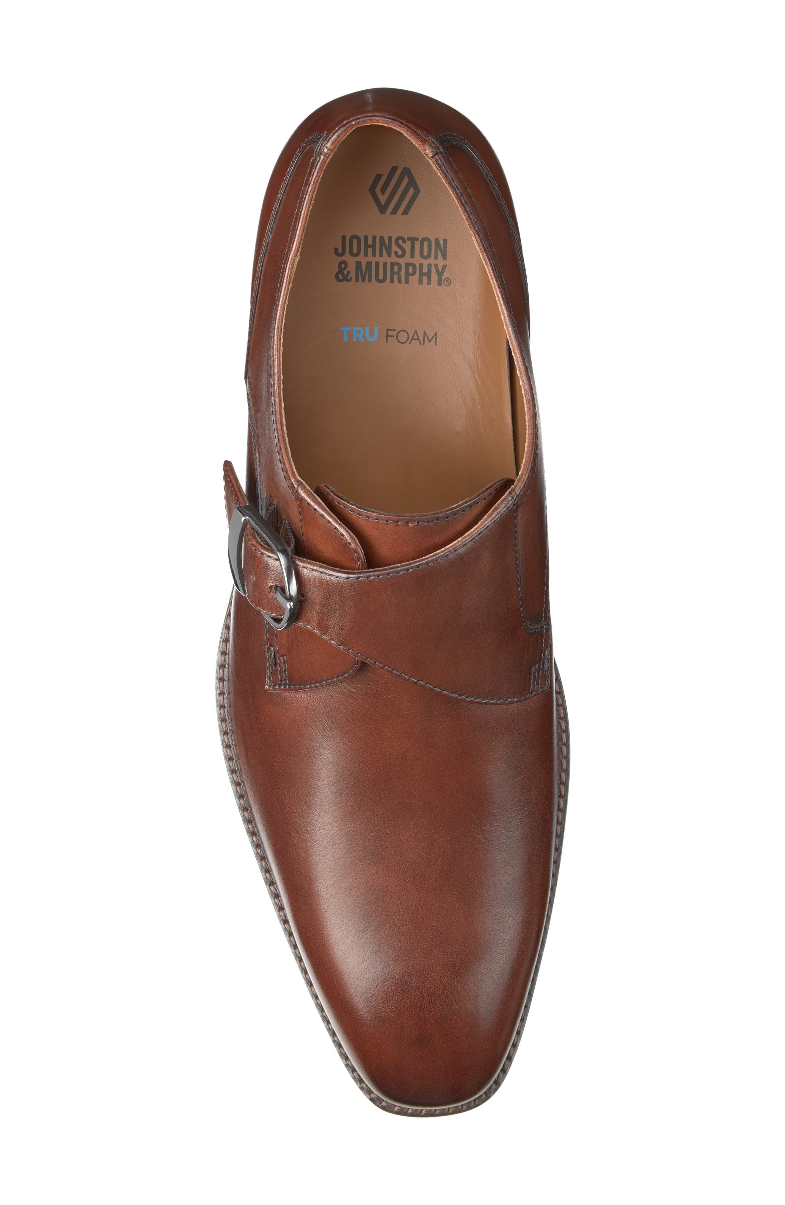 Hedley Plain Toe Monk Shoe, Alternate, color, MAHOGANY FULL GRAIN