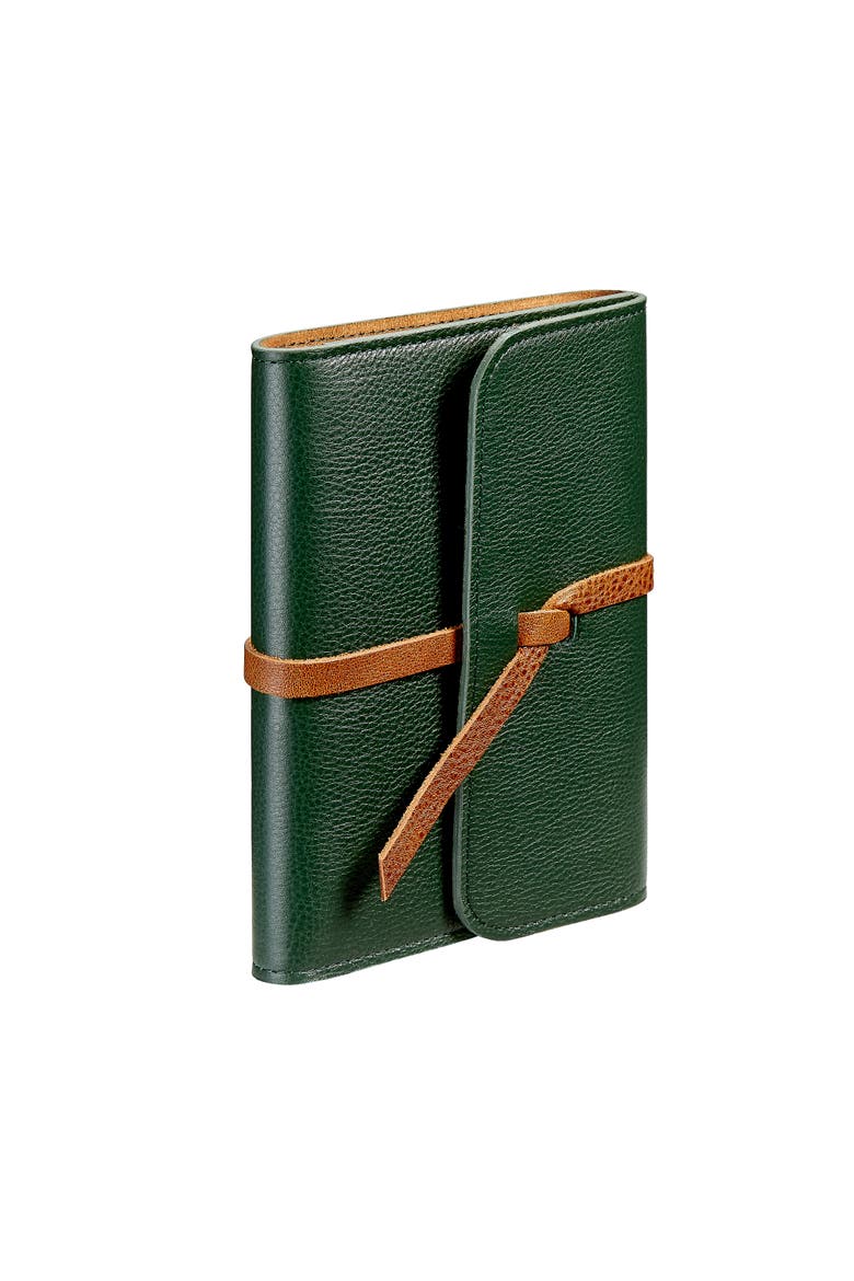 7" Leather Wrapped Refillable Journal, Alternate, color, Green
