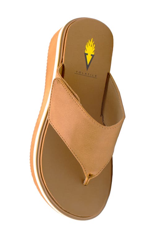 Volatile Shitake Platform Wedge Sandal In Tan