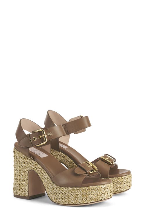 Agl Attilio Giusti Leombruni Agl Sista Ankle Strap Platform Sandal In Cocoa-ghibli