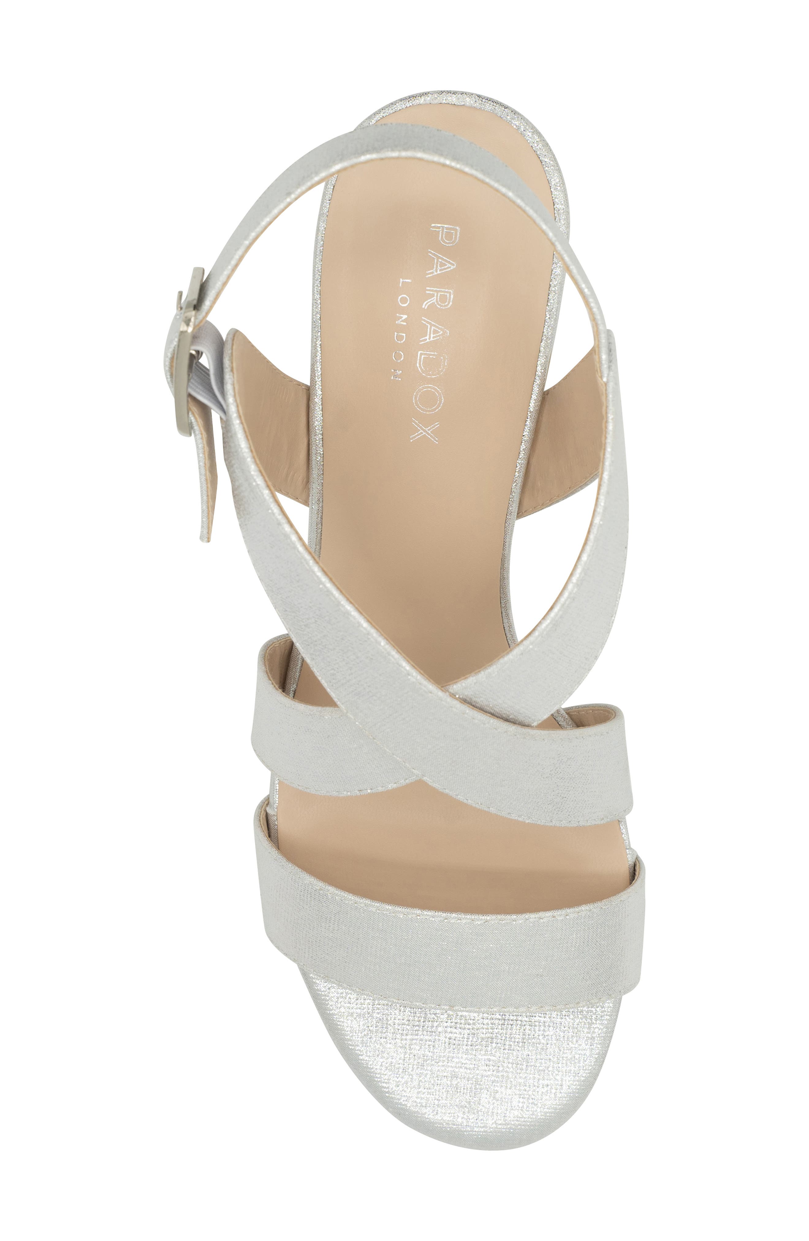 Paradox London Pink Ida Ankle Strap Sandal, Alternate, color, Silver