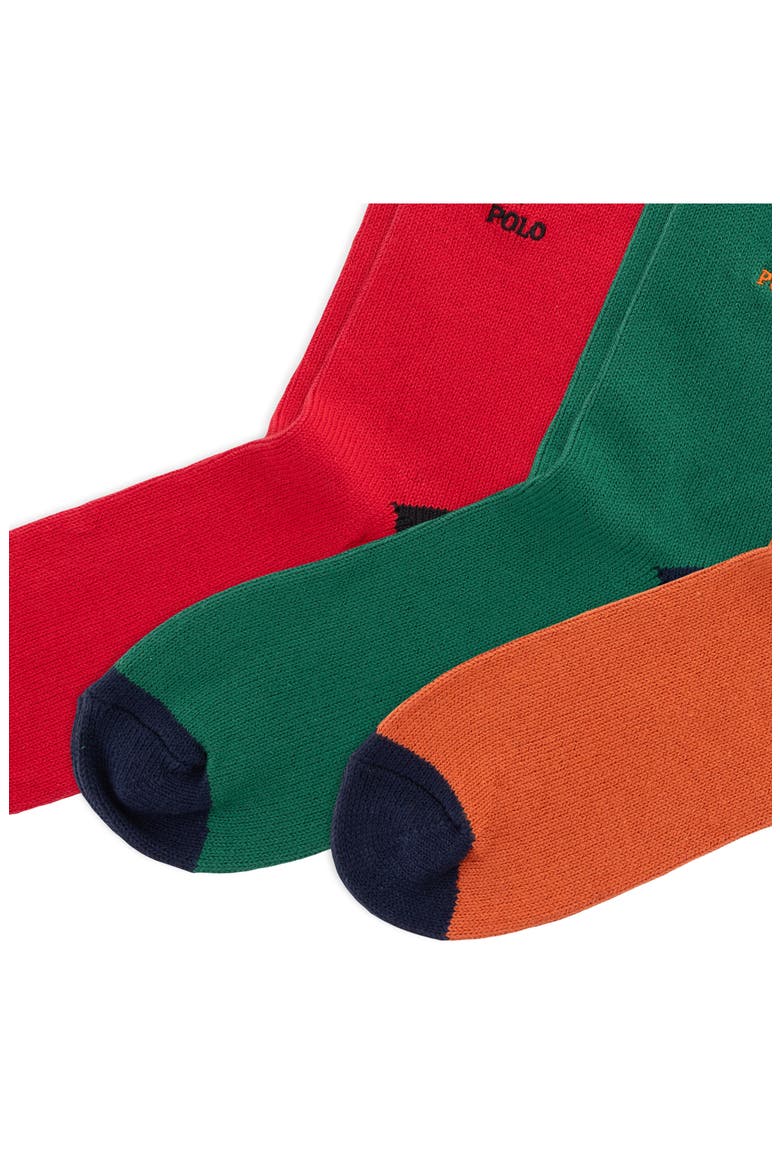 Seasonal Bears 3-Pack Crew Socks, Alternate, color, ORANGE