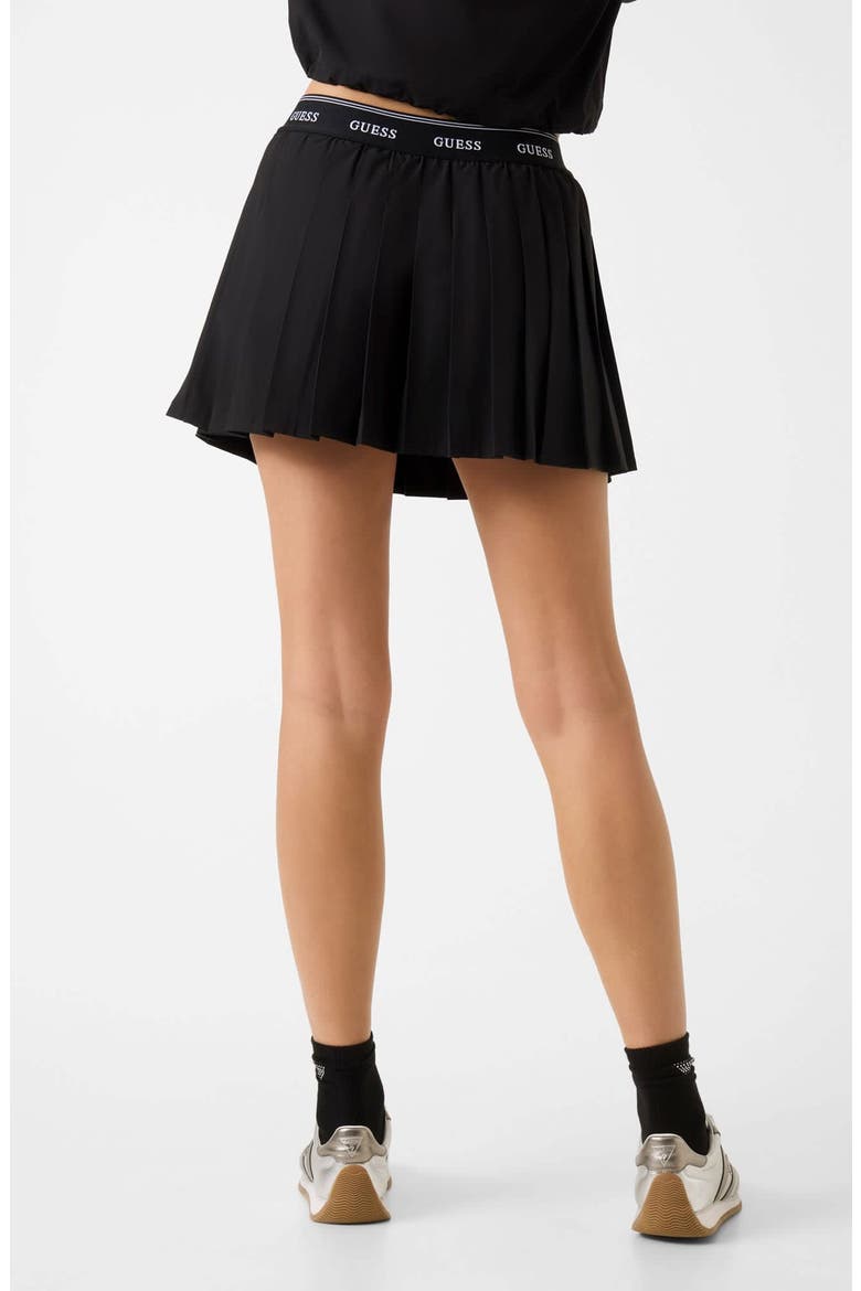Selene Pleat Miniskirt, Alternate, color, BLACK