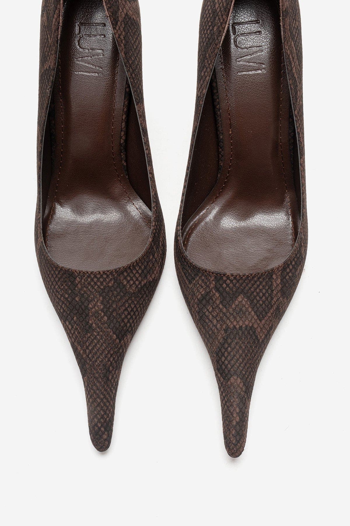 Luce Pointed Toe Stiletto Pump, Alternate, color, Brown Pattern