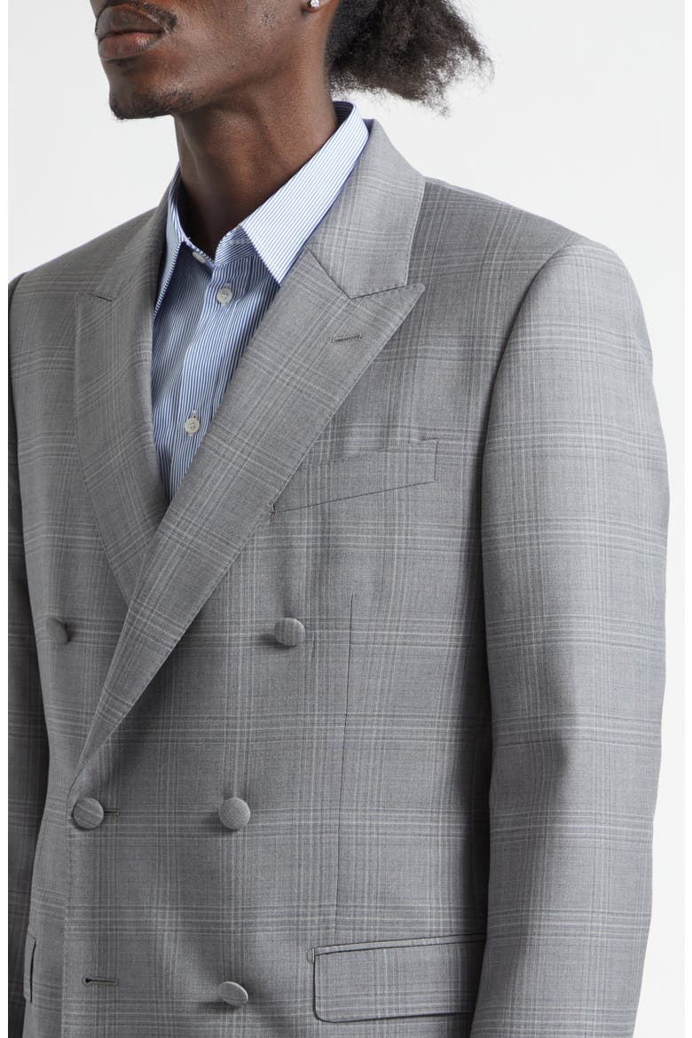 New Martini Fit Glen Plaid Virgin Wool Double Breasted Blazer, Alternate, color, QUADRI-CHECK-TARTAN