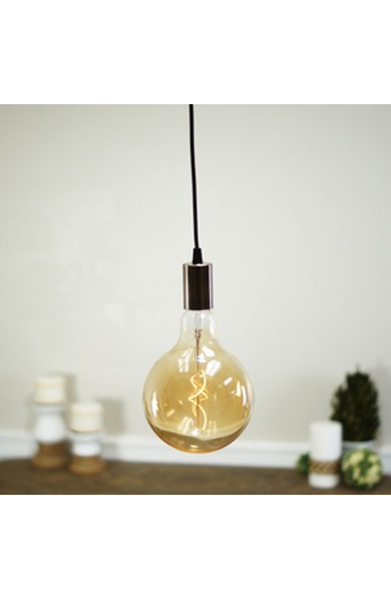 VIP Home and Garden Hanging Pendant Light Decorative Glass Bulb, Main, color, Black