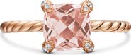 David Yurman Chatelaine Ring with Morganite and Diamonds in 18K Rose Gold